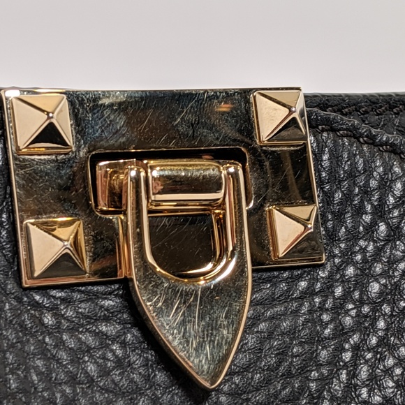 SOLD Valentino Black Pebbled Mini Messenger Bag - Picture 5 of 8